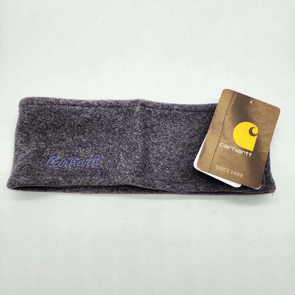 NWT Carhartt Fleece Ear Warmer Headband One Size Purple Gray Embroidered Logo